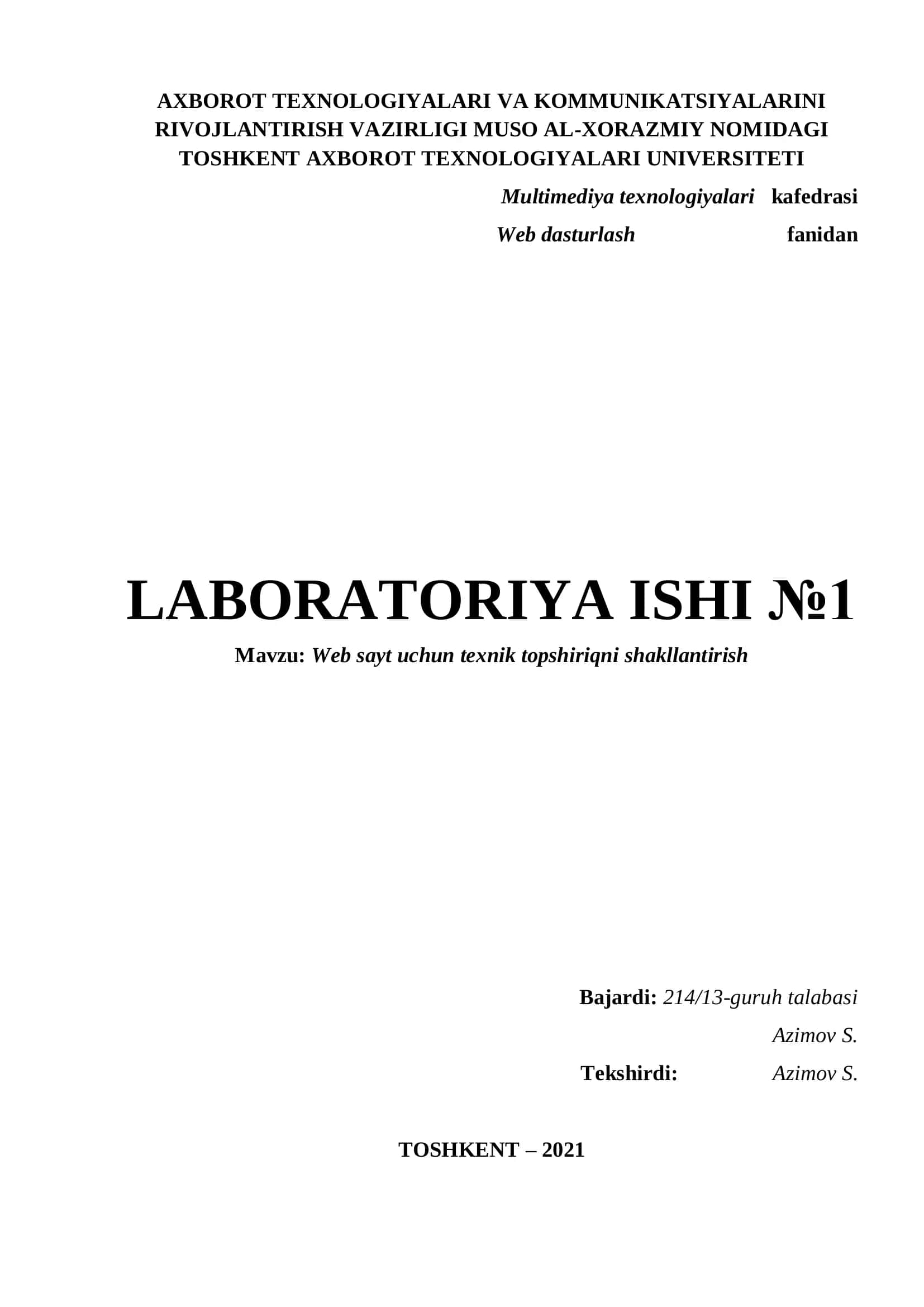 Laboratoriya ishi №1