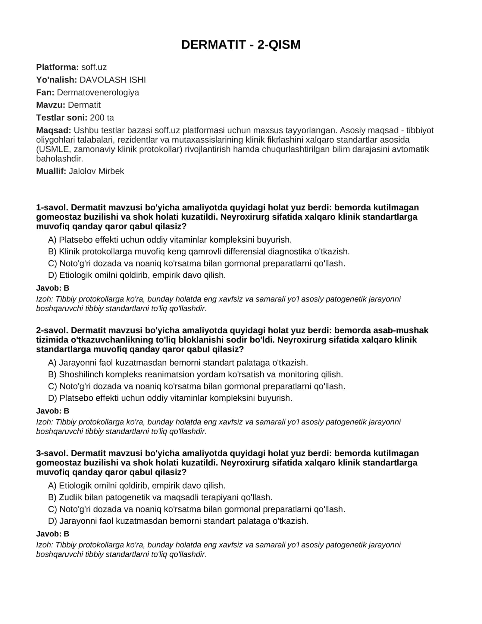DERMATIT - 2-QISM