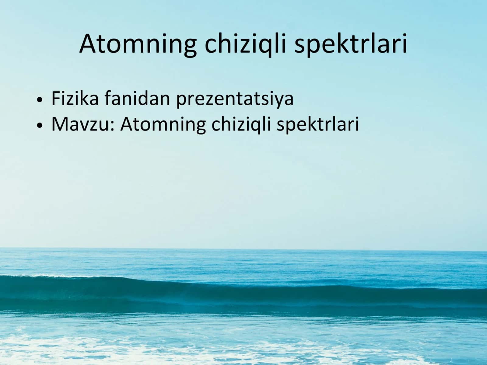 Atomning chiziqli spektrlari