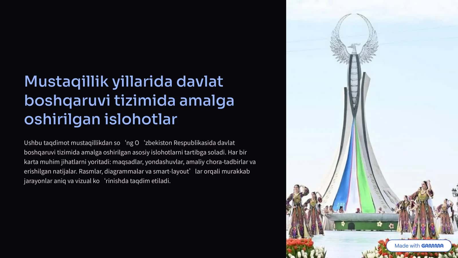 Mustaqillik yillarida davlat boshqaruvi tizimida amalga oshirilgan islohotlar