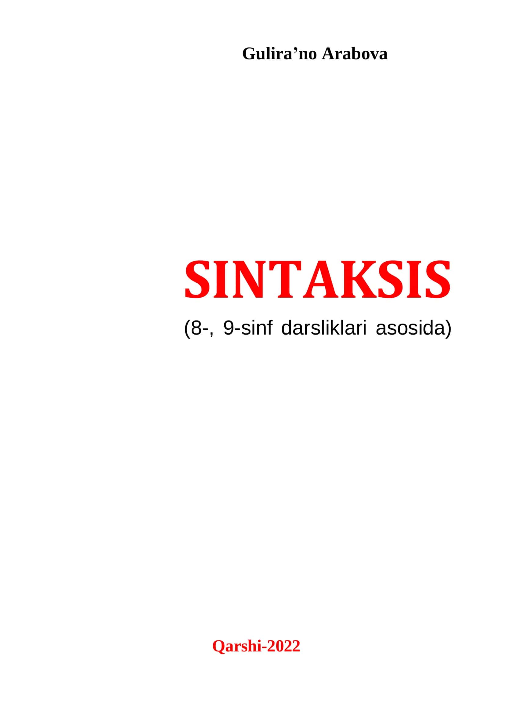 Sintaksis qo‘llanma