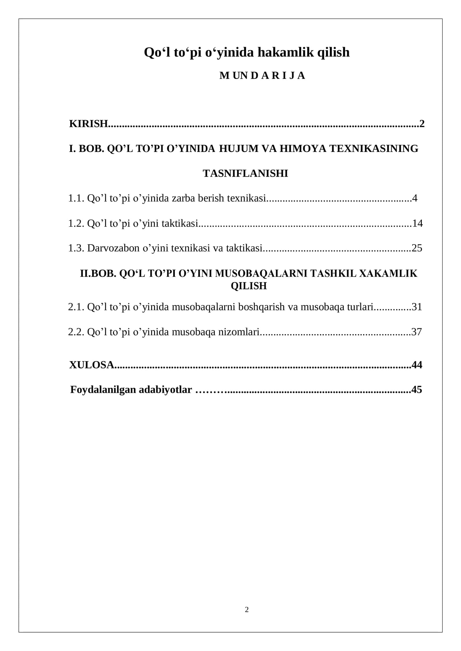 Qo‘l to‘pi o‘yinida hakamlik qilish