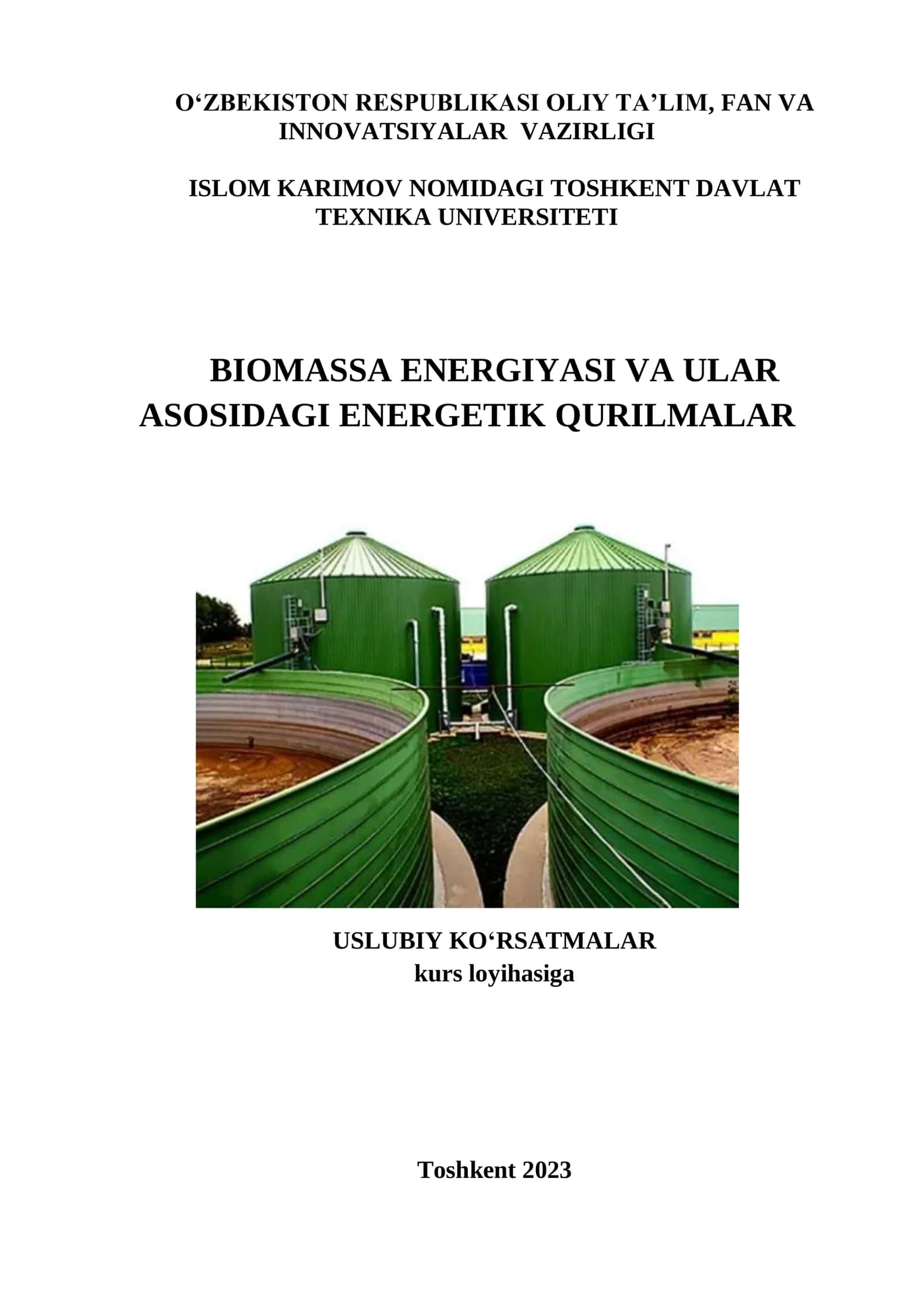 Biogaz massasini hisoblash ishi