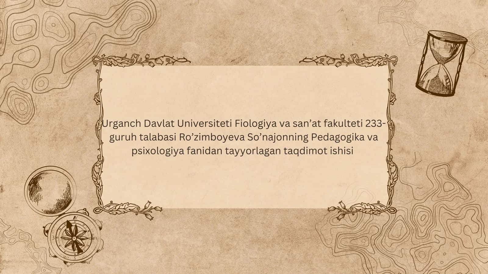 Pedagogika va psixologiya fanidan tayyorlagan taqdimot ishi