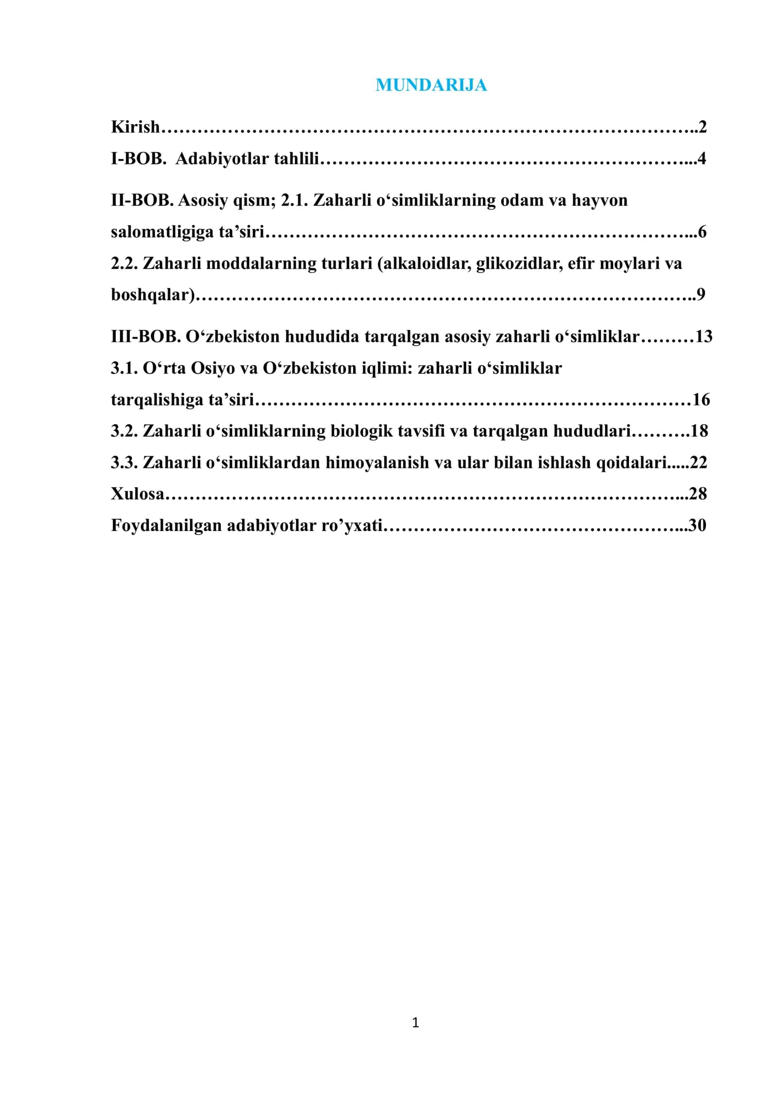 BOB. Adabiyotlar tahlili