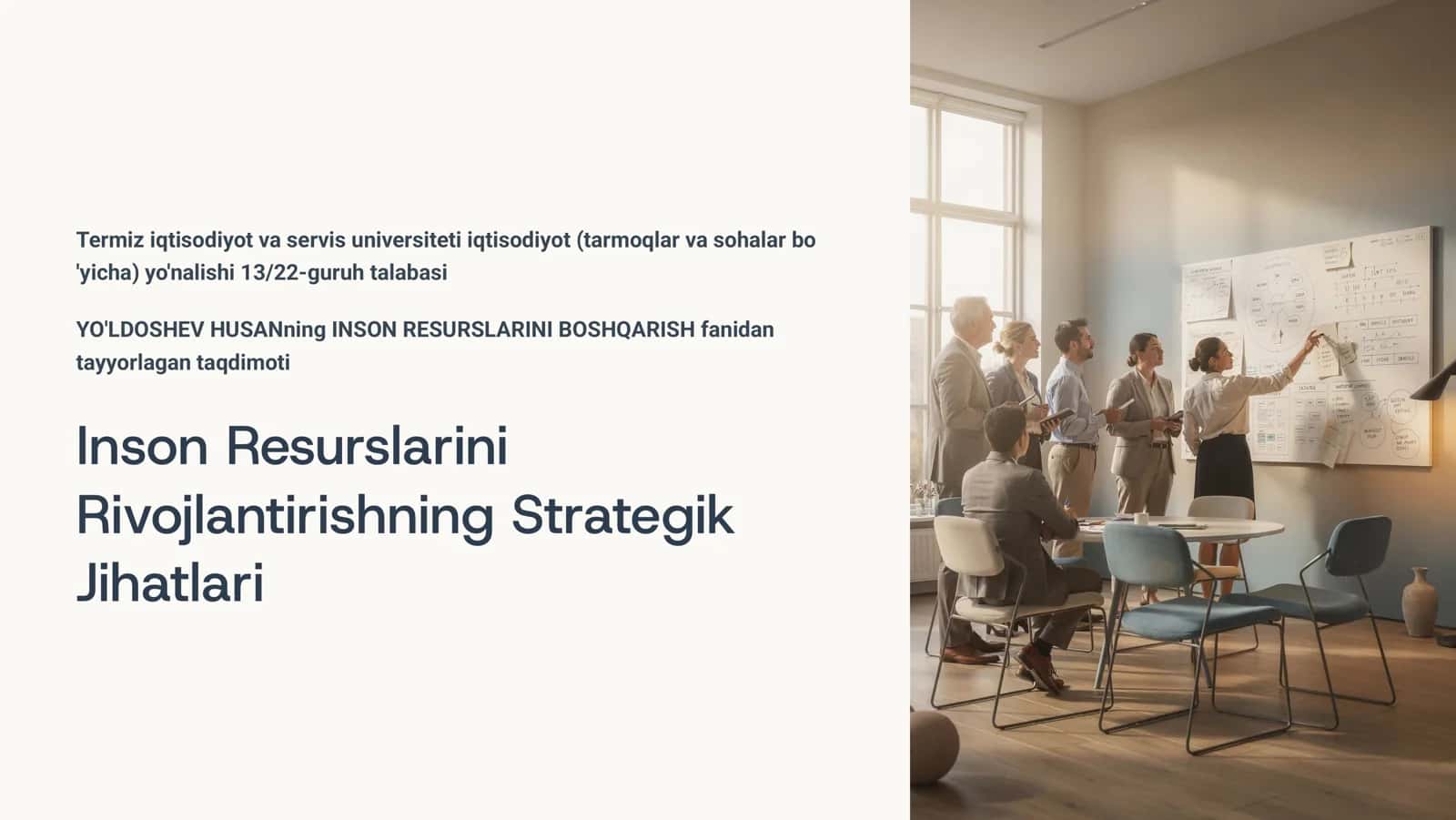 Inson Resurslarini Rivojlantirishning Strategik Jihatlari