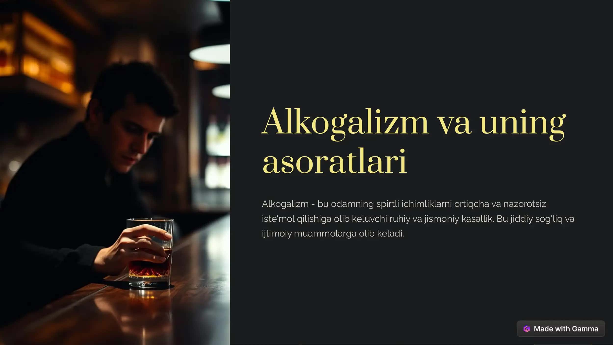 Alkogalizm va uning asoratlari