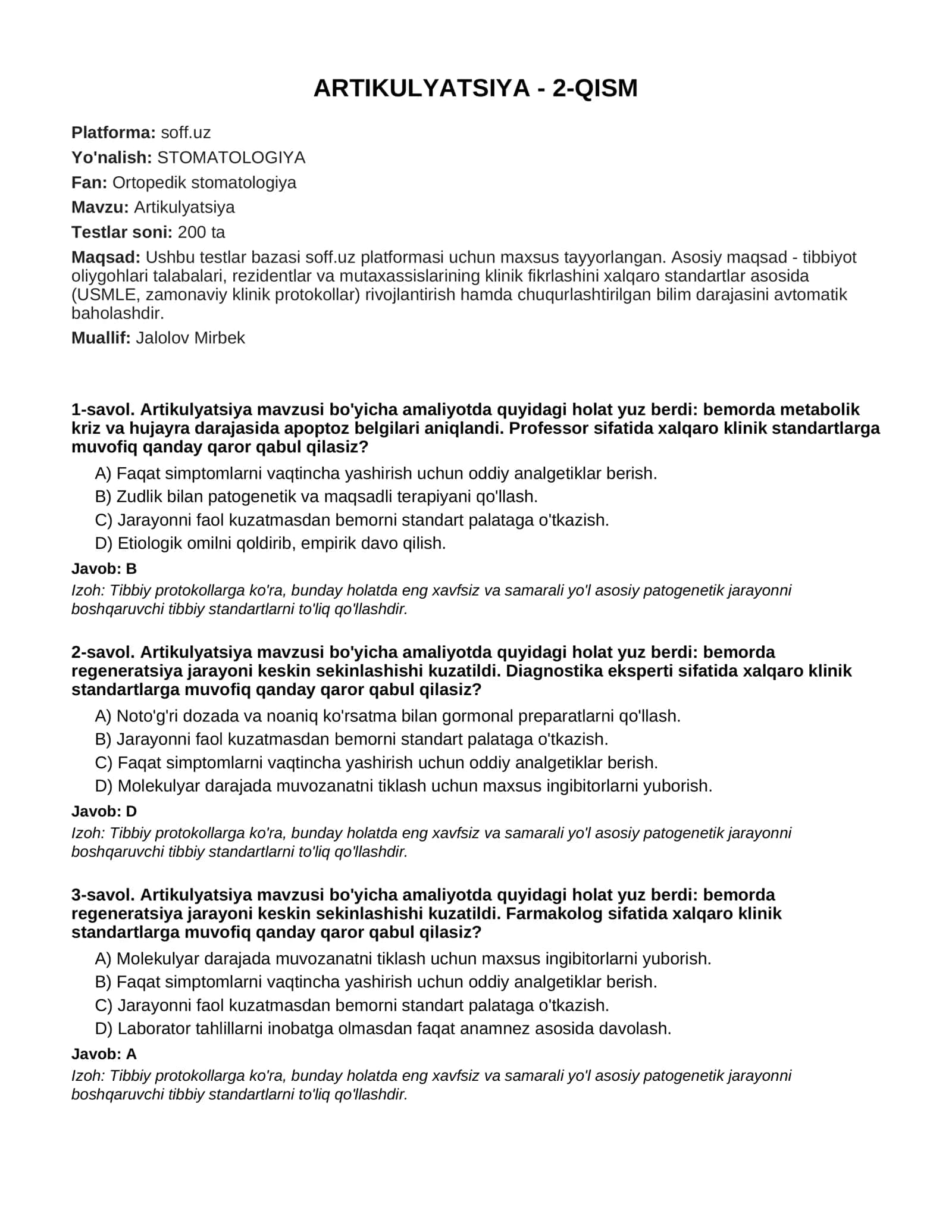 ARTIKULYATSIYA - 2-QISM