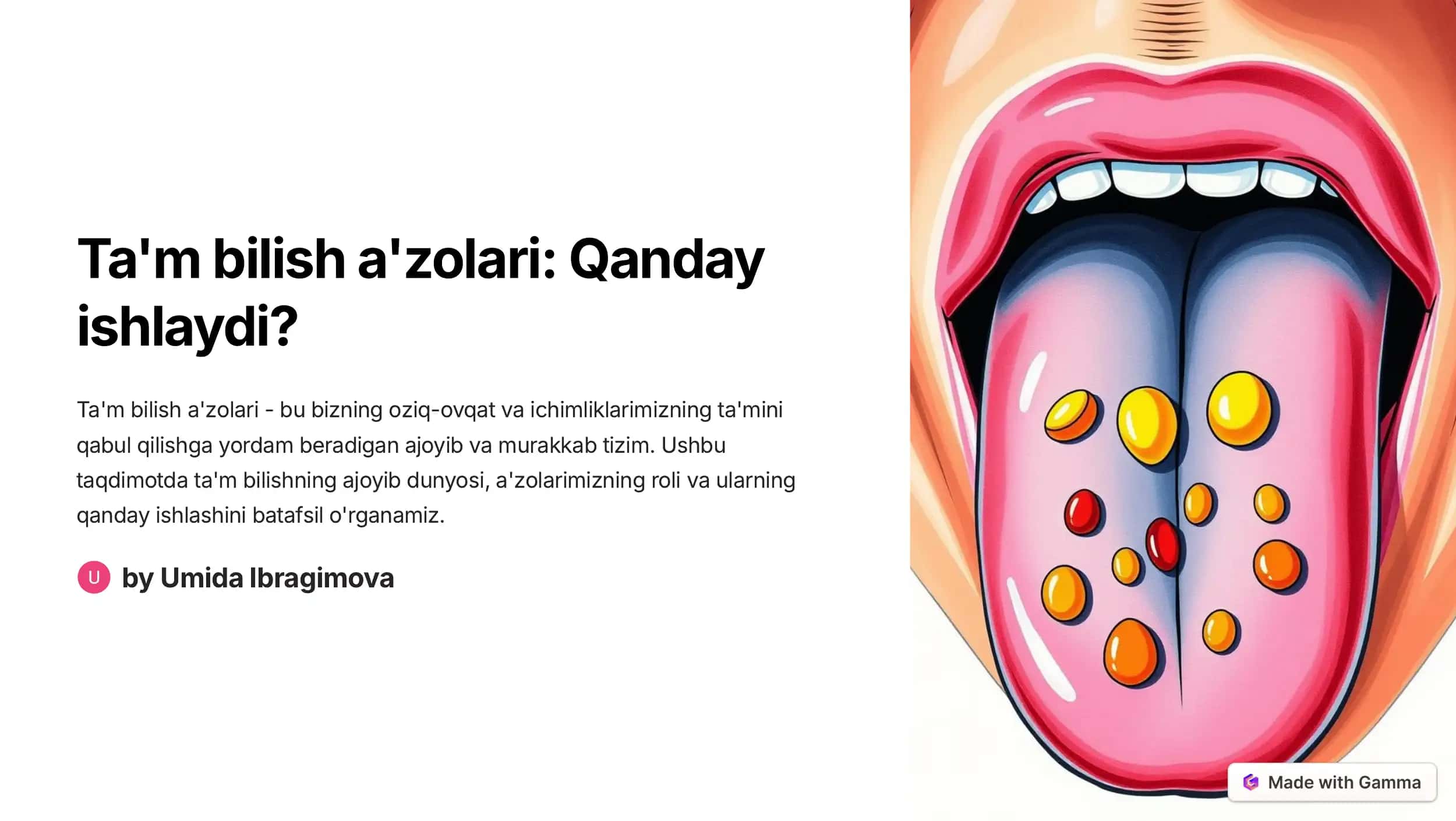 Ta'm bilish a'zolari: Qanday ishlaydi?