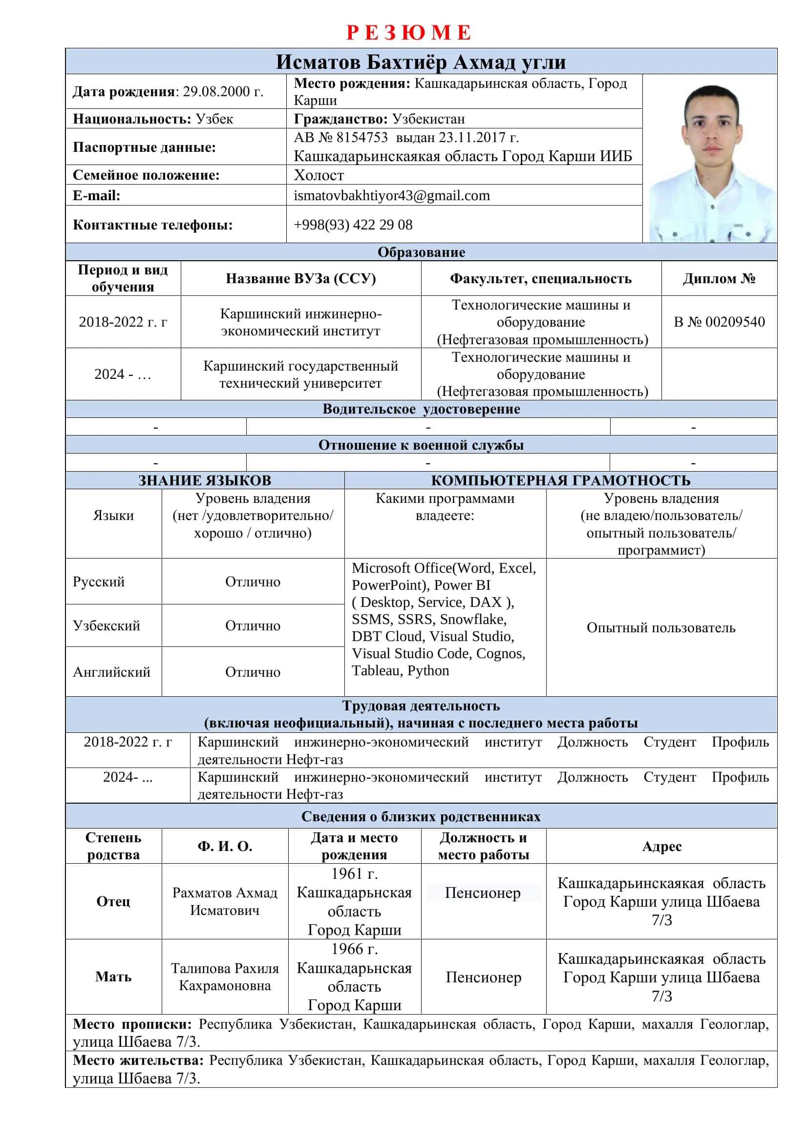 Резюме