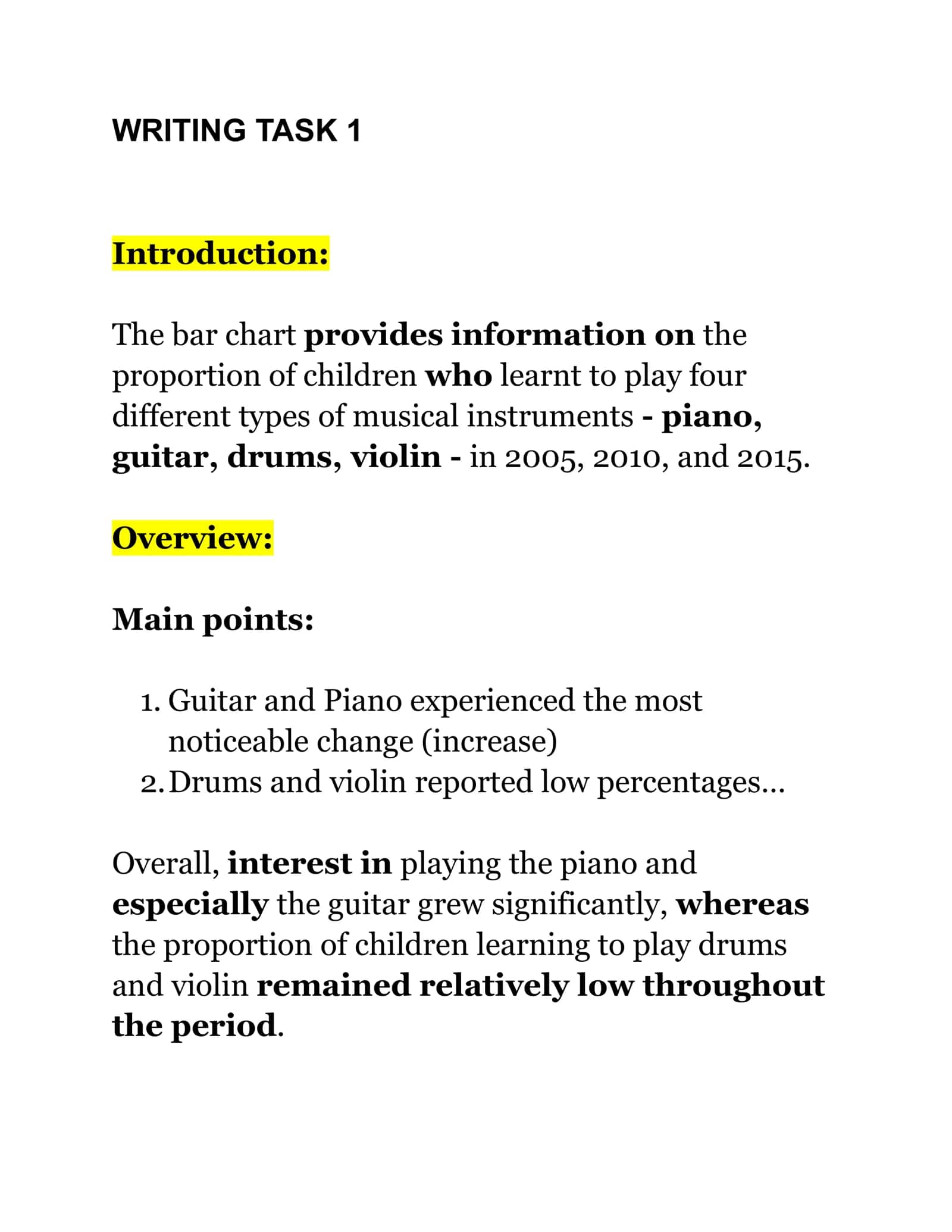 WRITING TASK 1