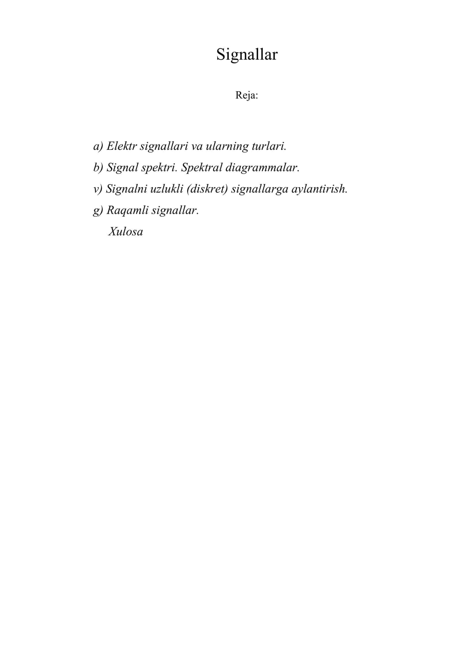 Signallar