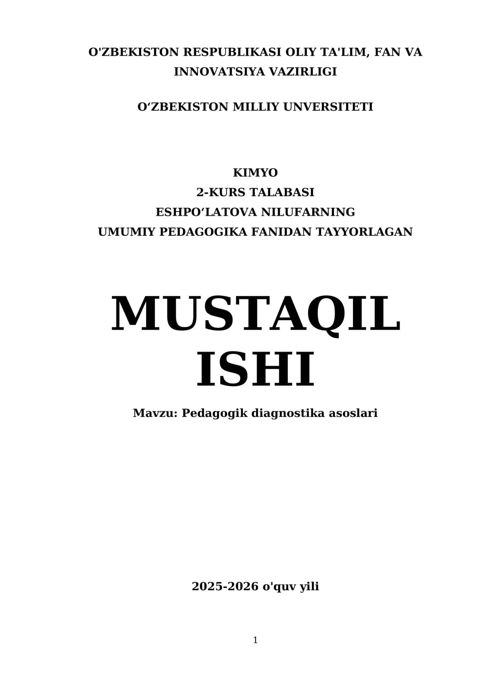 Pedagogik diagnostika asoslari