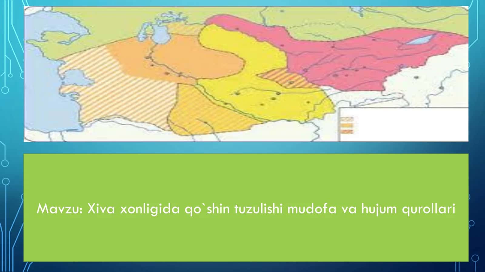 Xiva xonligida qo`shin tuzulishi mudofa va h ujum qurollari