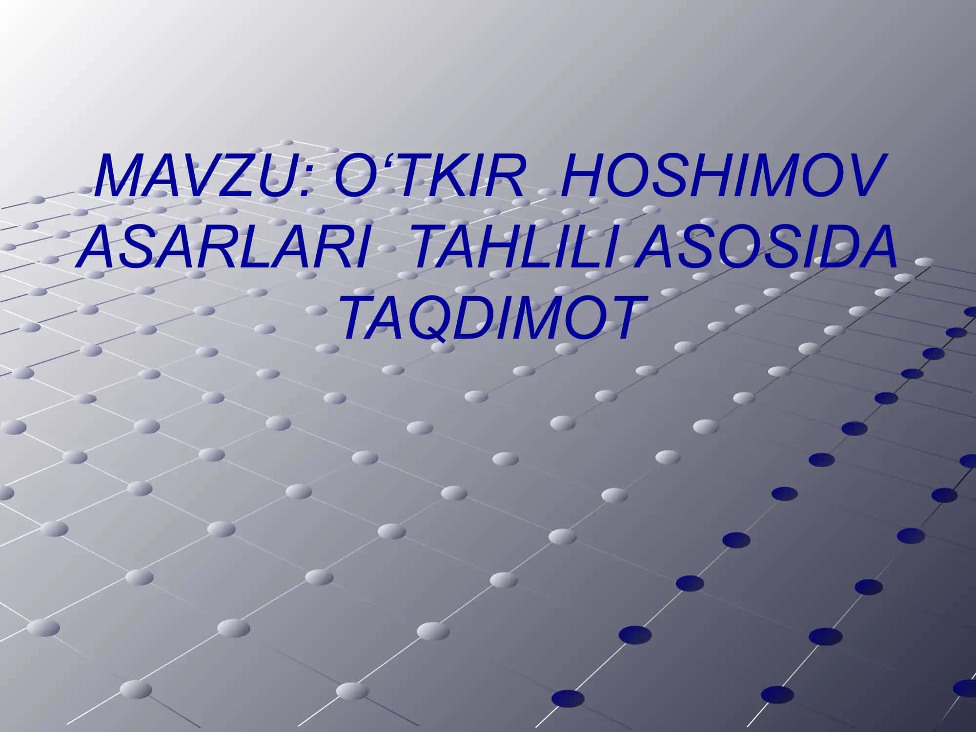 O'tkir Hoshimov