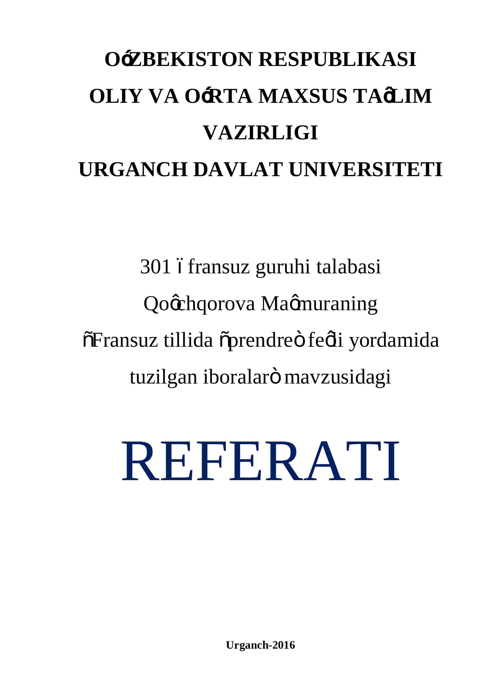“Fransuz tillida “prendre” fe’li yordamida tuzilgan iboralar”