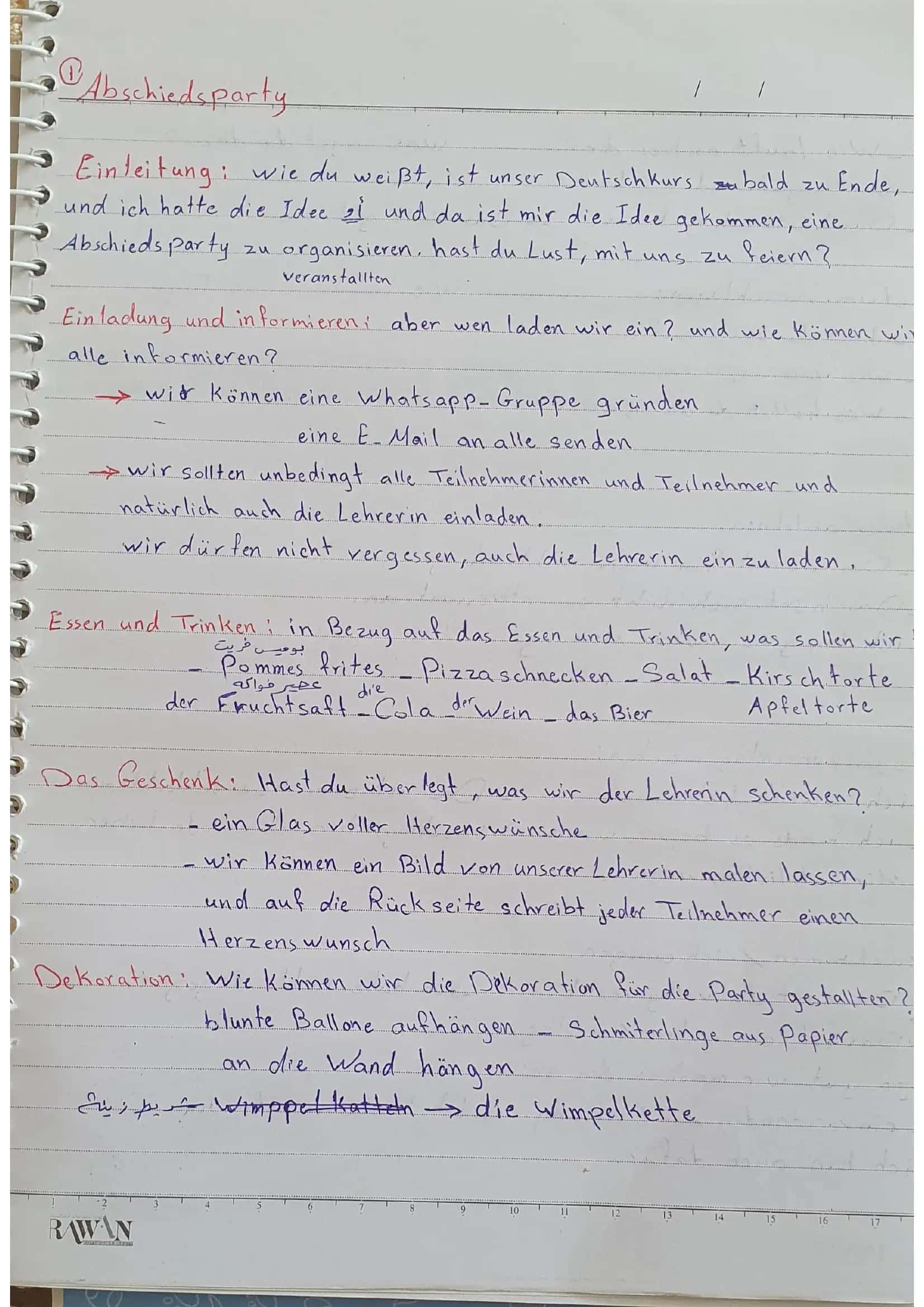 Gemainsam etwas planen (Javoblari)