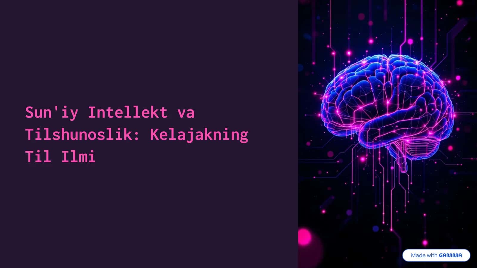 Sun'iy Intellekt va Tilshunoslik