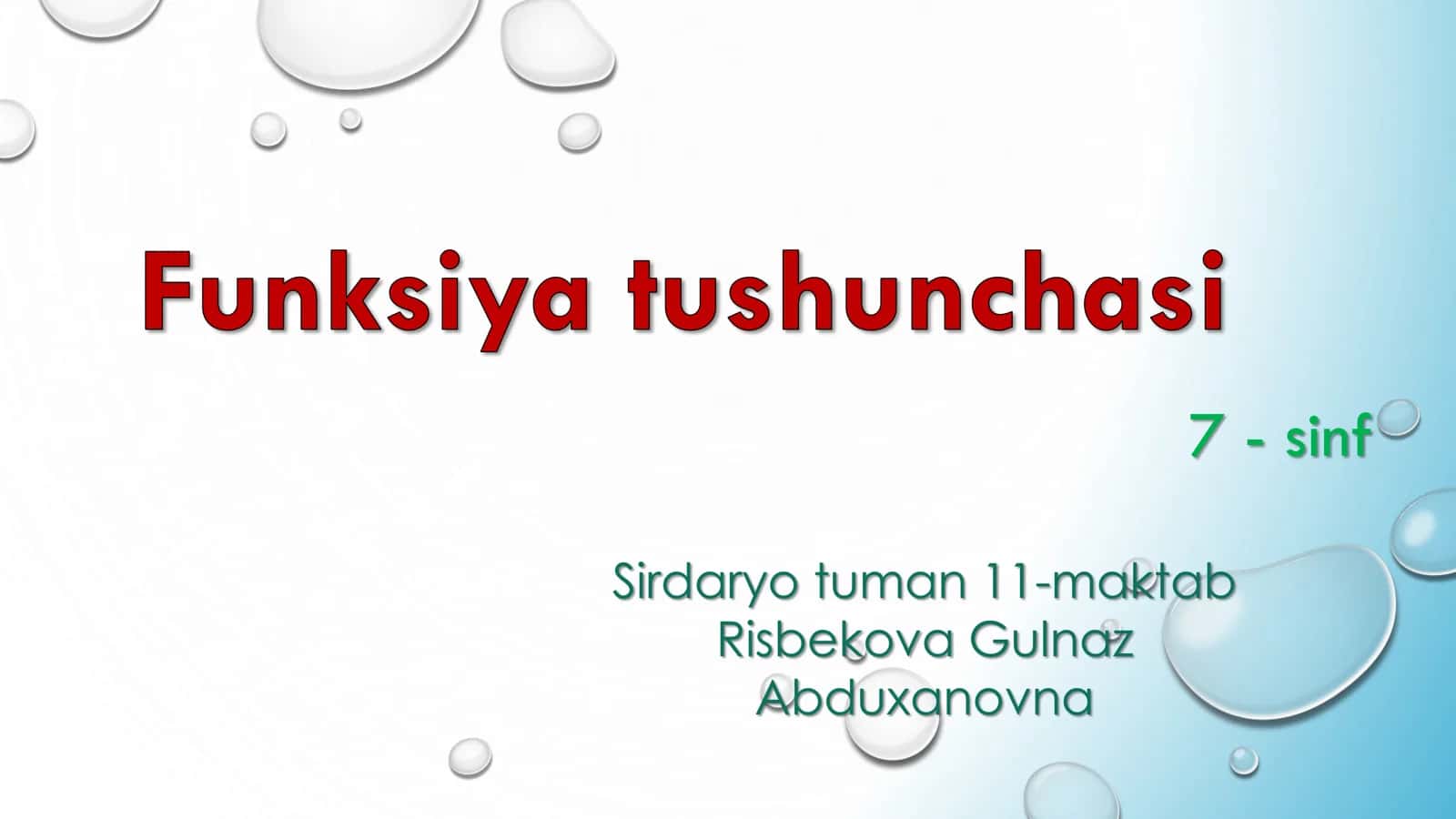 Funksiya tushunchasi