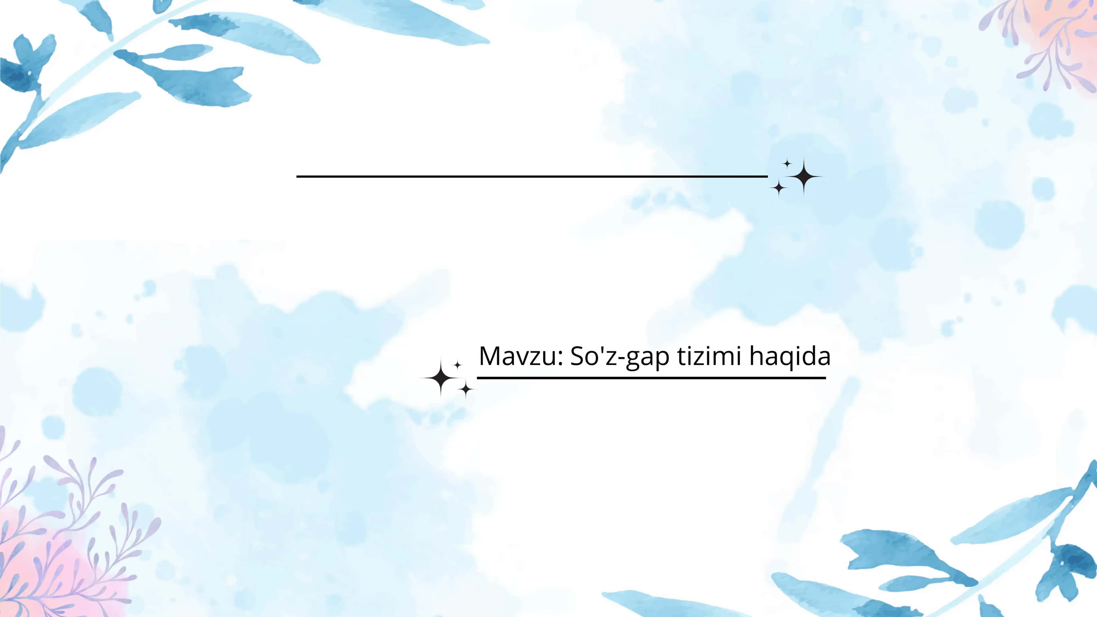 So'z-gap tizimi haqida