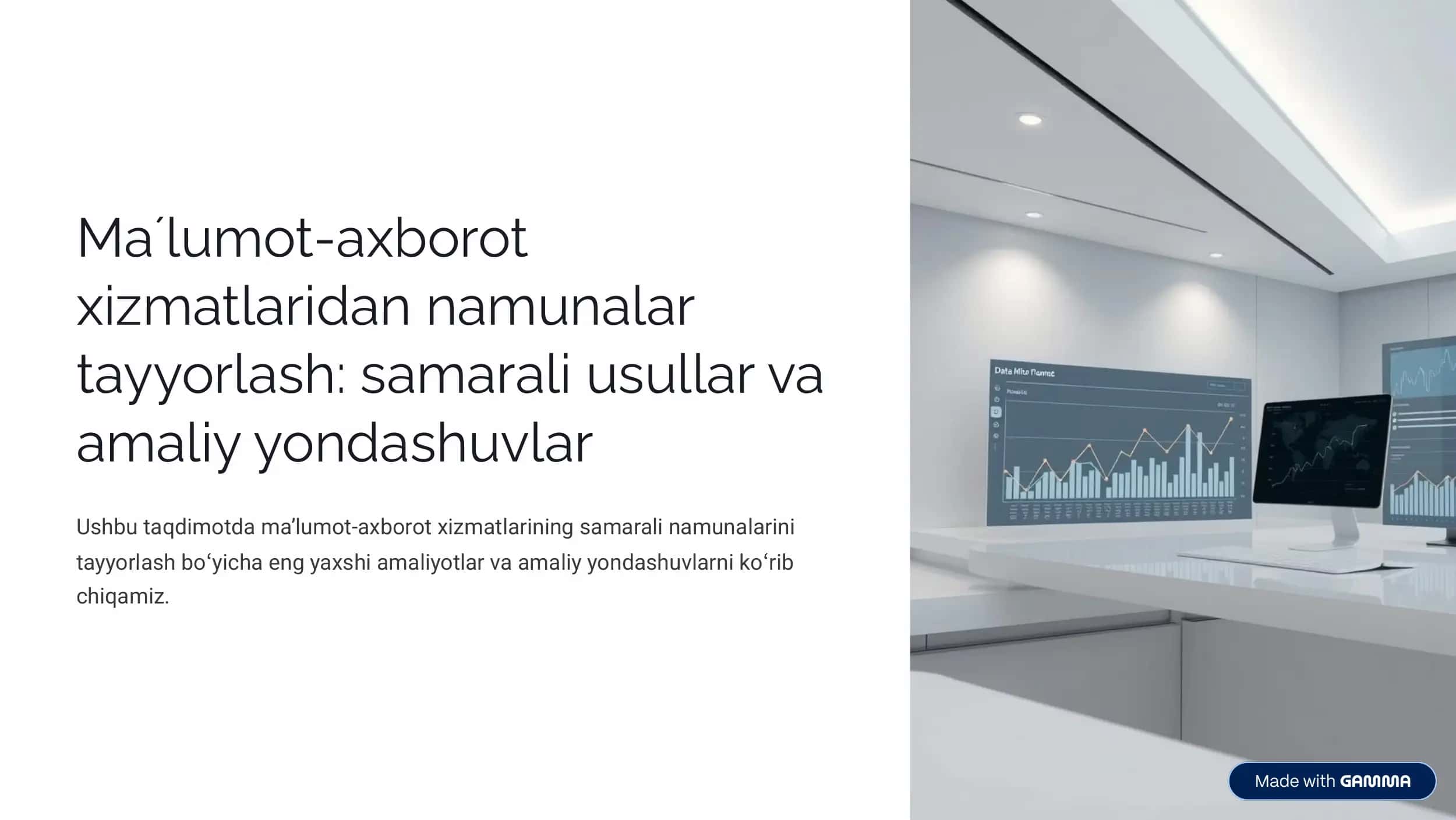 Ma¾lumot-axborot xizmatlarining namunalarini tayyorlash