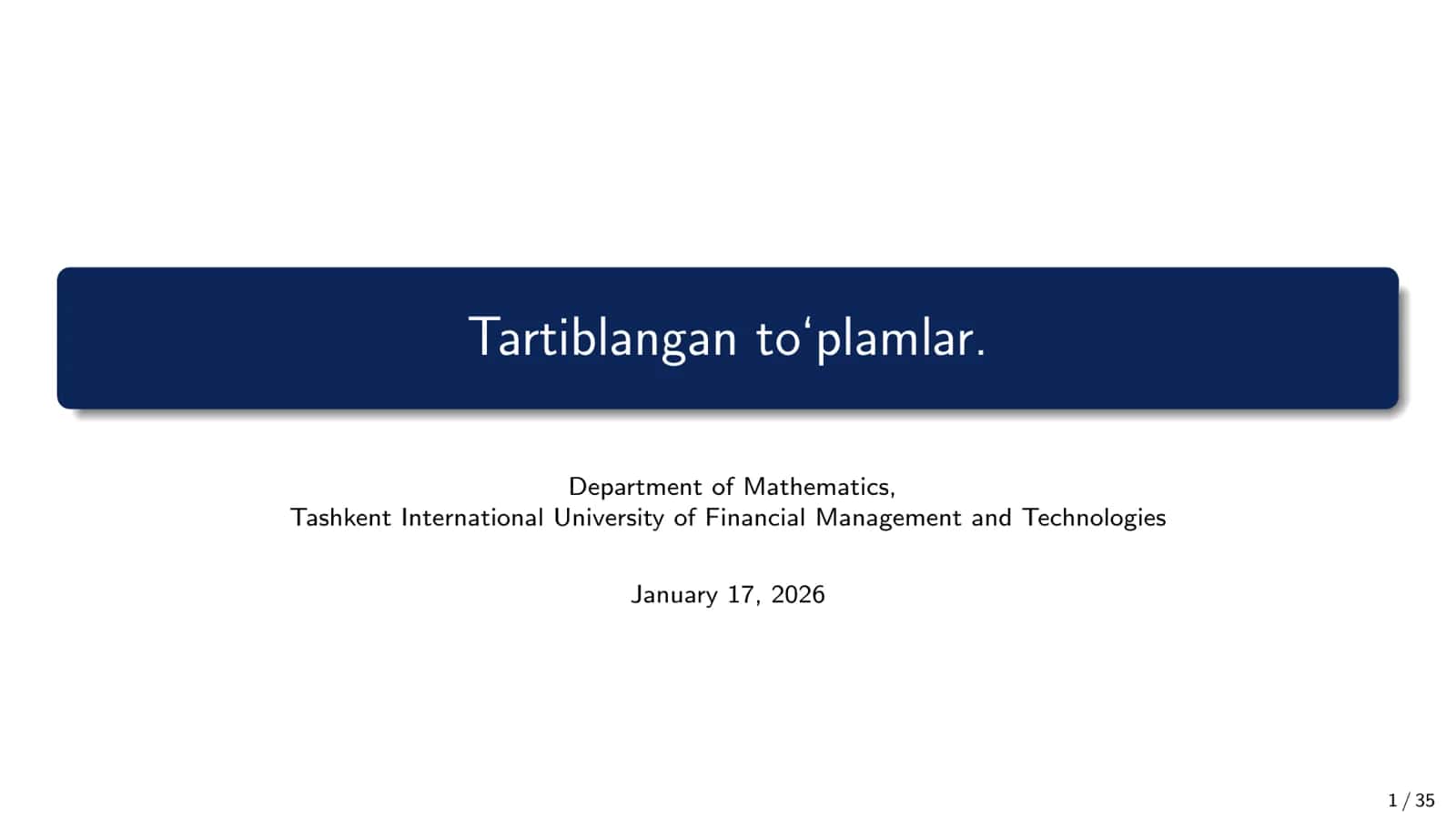Tartiblangan to‘plamlar