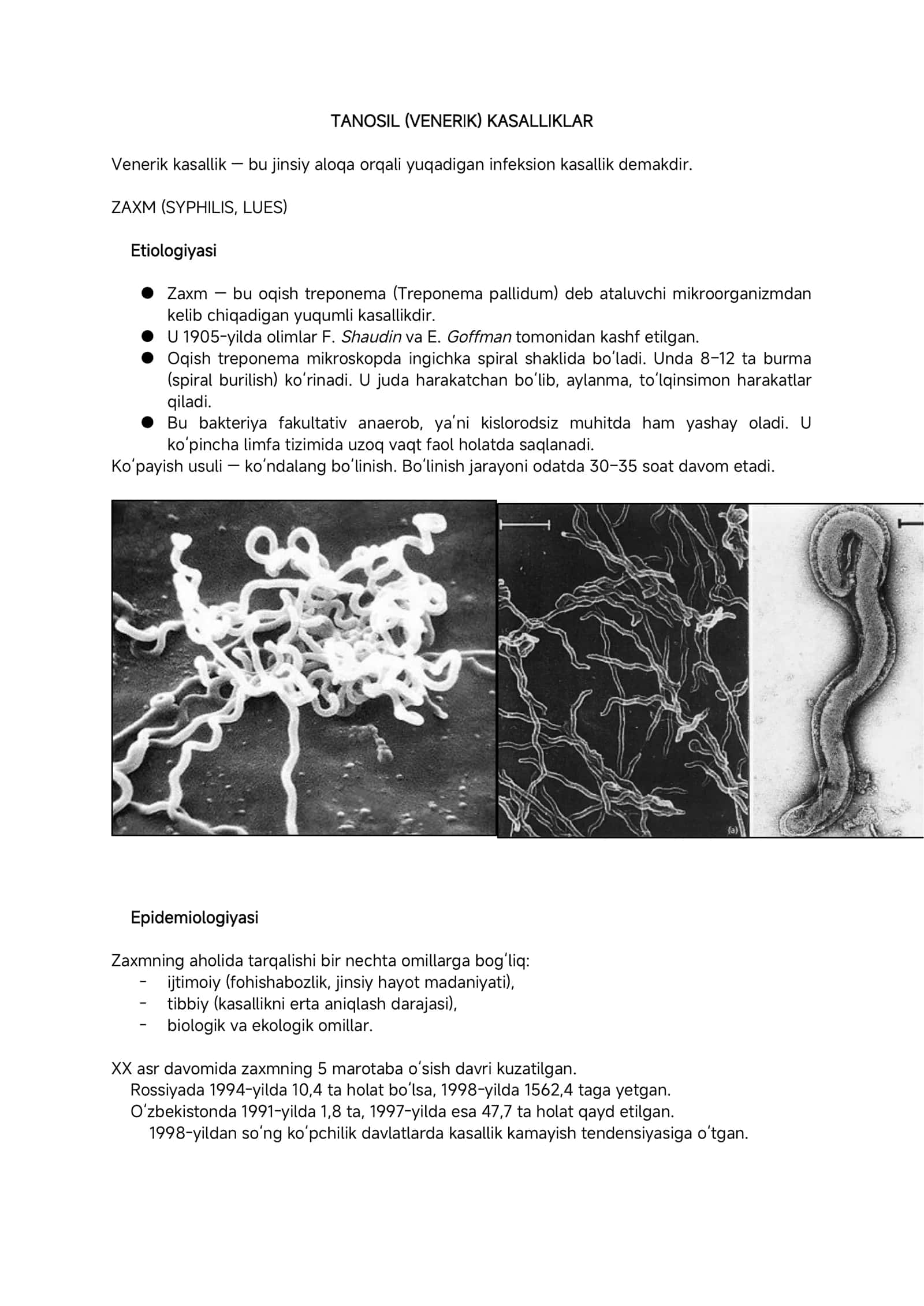 ZAXM (SYPHILIS, LUES)