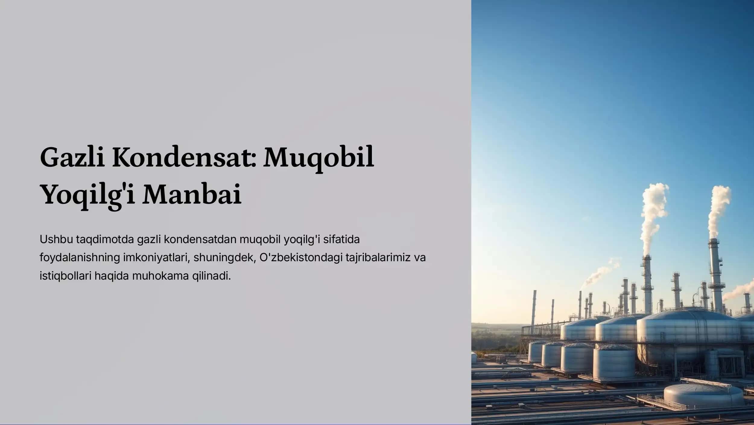 Gazli Kondensat Muqobil Yoqilg'i Manbai