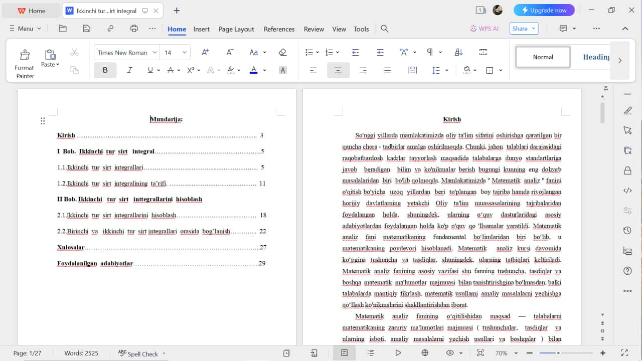 Ikkinchi tur sirt integral 1