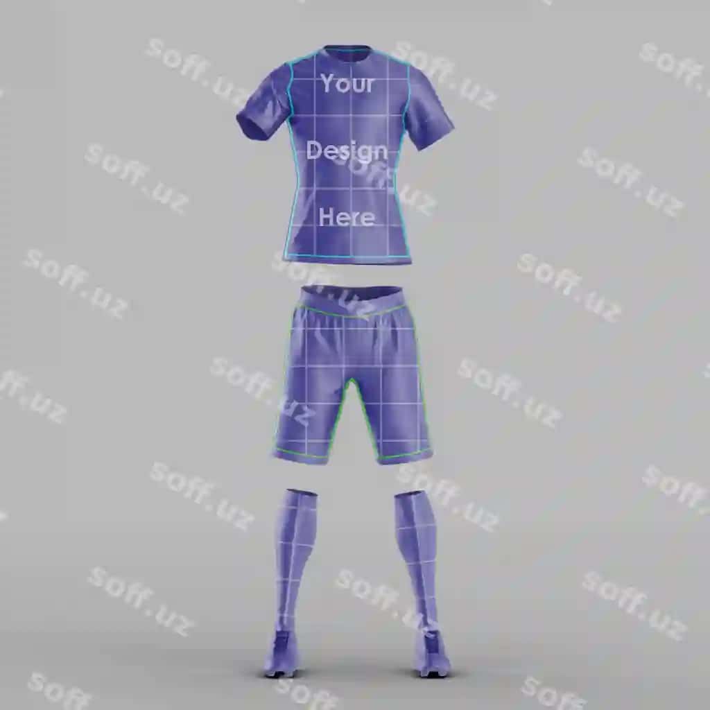 Futbol kurtka oldin baxish namunasi ajraltirilgan | Football jersey front view mockup isolated