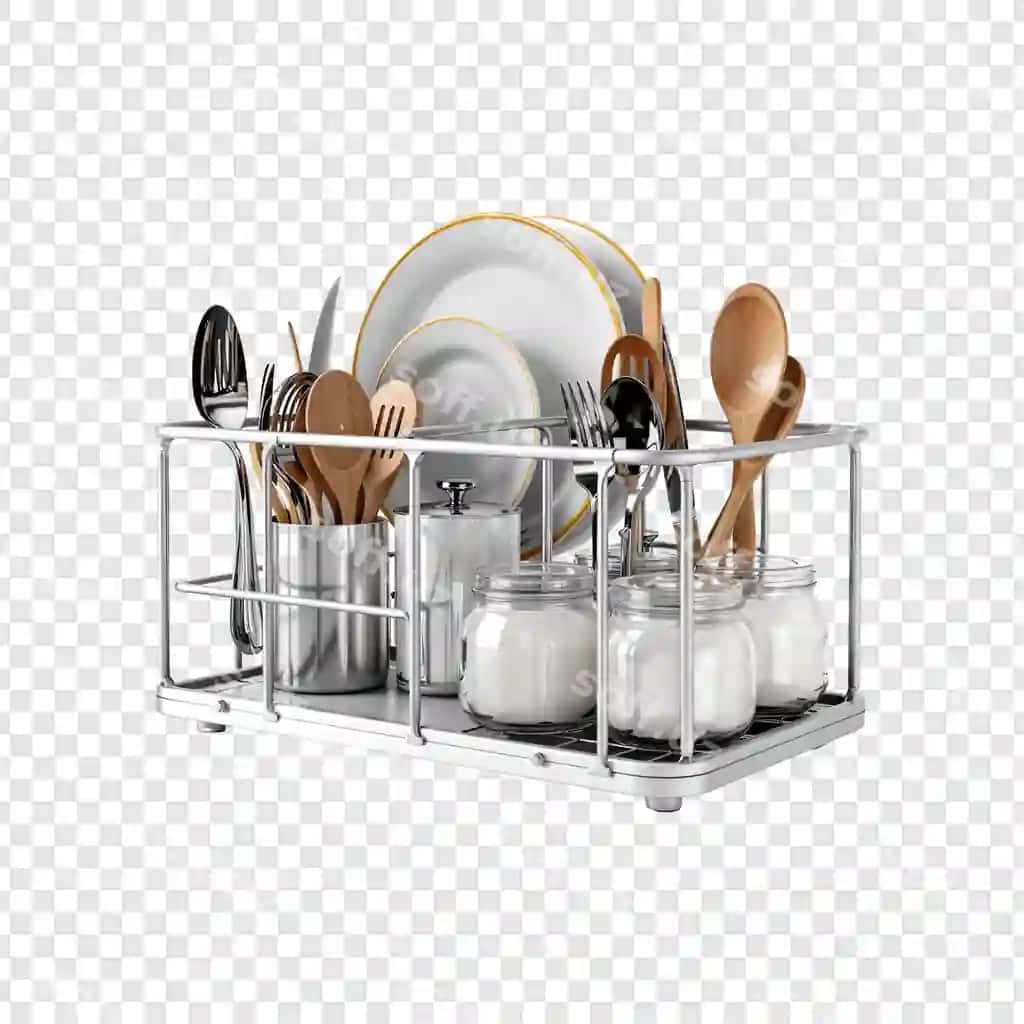 Choy stoyigi shaffof fonda ajraltirilgan | Kitchen dish rack isolated transparent background