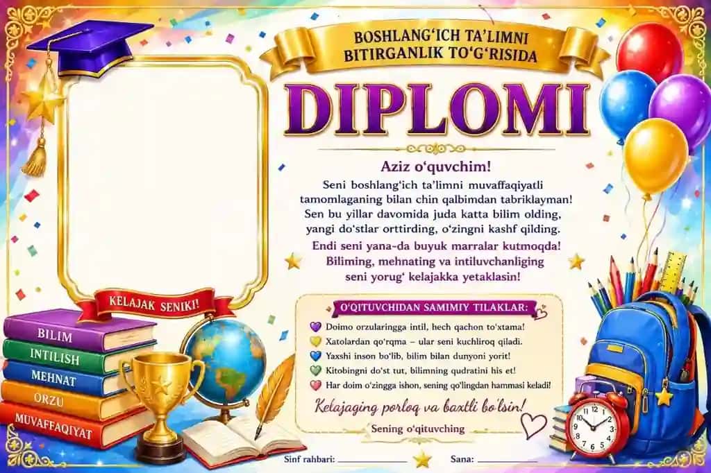 Diplom, Tashakkurnoma, Faxriy yorliq
