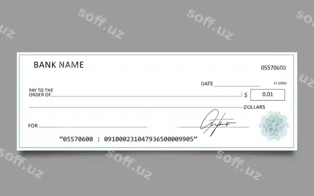 Zamonaviy bank chek vaqyon shabloni to'lov hujjati | Modern bank check voucher template payment document 2