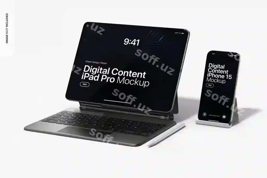 Raqamli kontent iPad Pro namunasi | Digital content ipad pro mockup 2