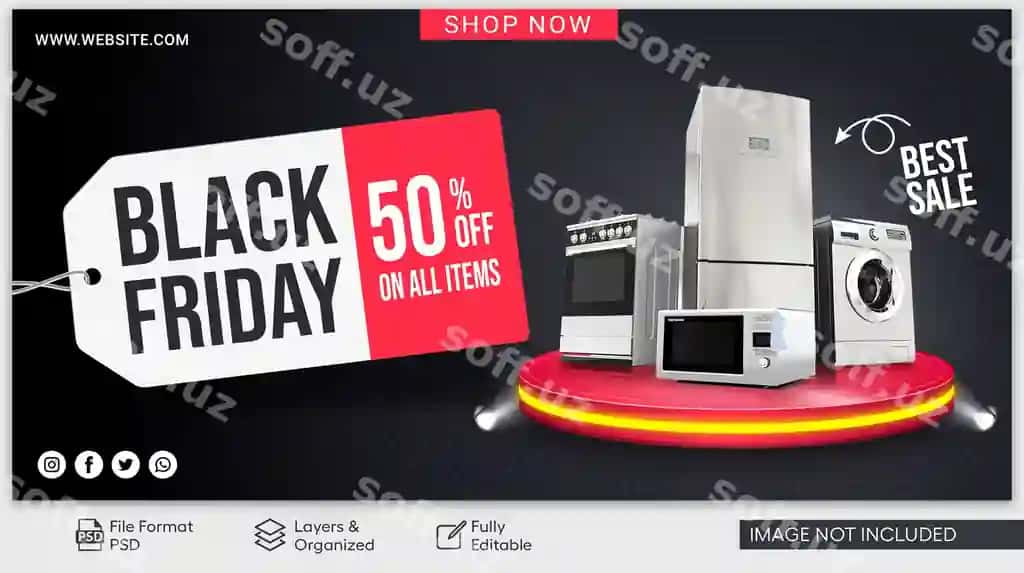 Qora Jarasona baner shabloni dizayn marketing kampeniyasi | Black friday banner template design marketing campaign