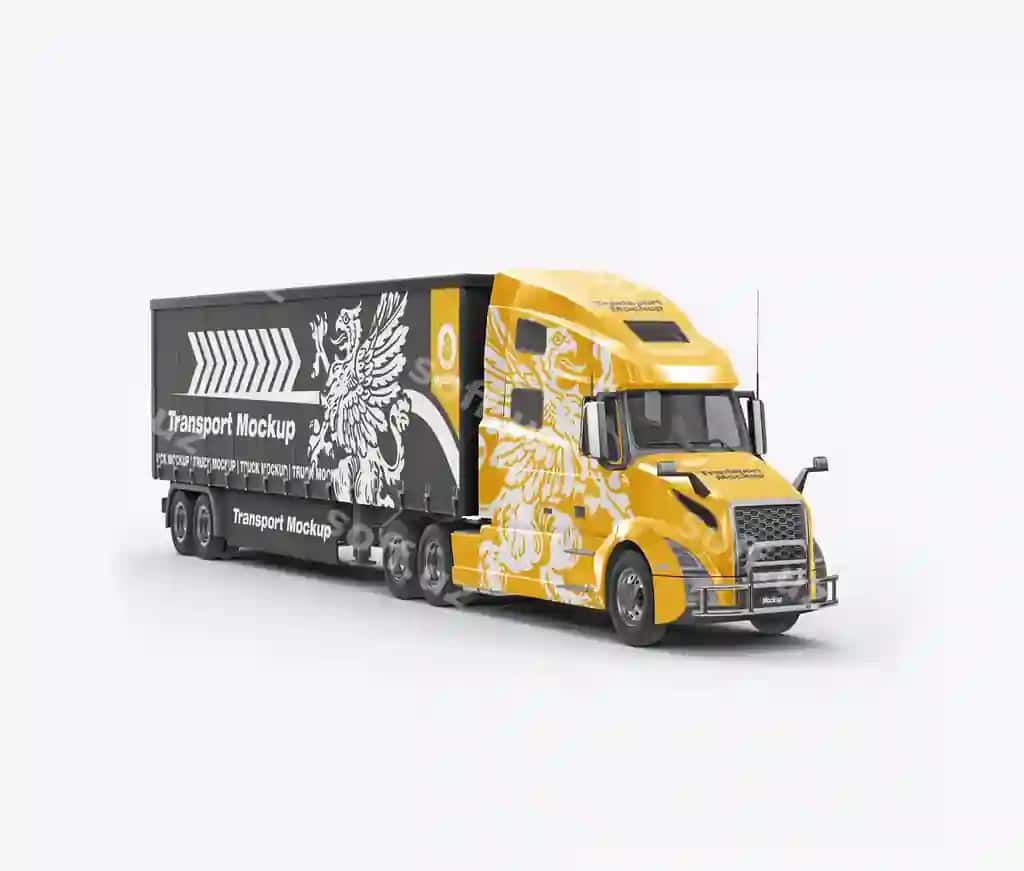 Klassik amerikanskiy yuk avtomobili namunasi | Classic american heavy truck mockup