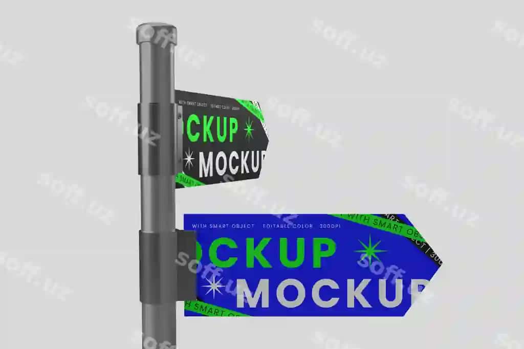 Yo'nalish belgisi mockup | Derection sign mockup 2