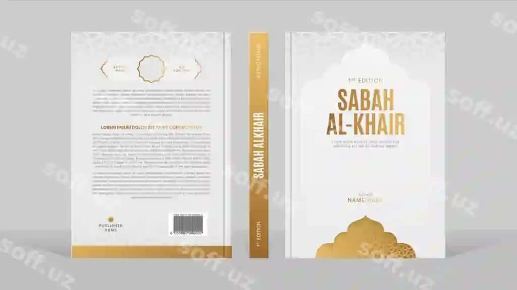 Islomiy arabcha uslubi kitob qopliq shablon dizayni arabeska marakcha bilan | Islamic arabic style book cover template design with arabesque moroccan