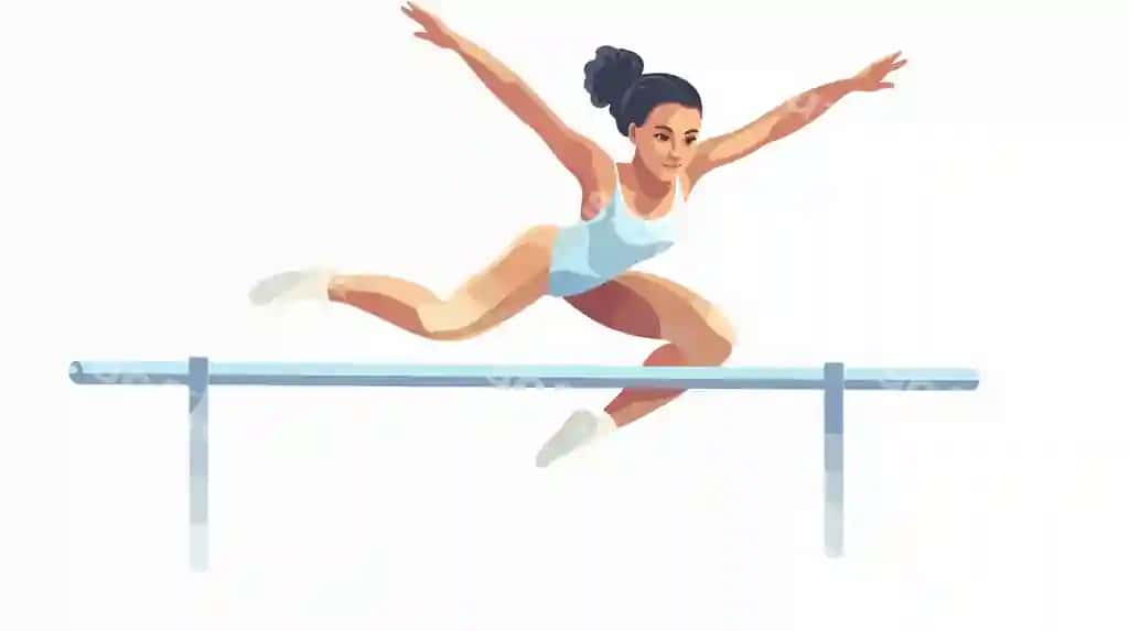 Professional ayol gimnastika stolbiklari illustratsiyasi | Professional woman gymnastics bars illustration 2