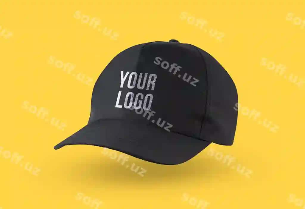 Qora boshliq logotipi brendlash mockup | Black cap logo mockup branding 2