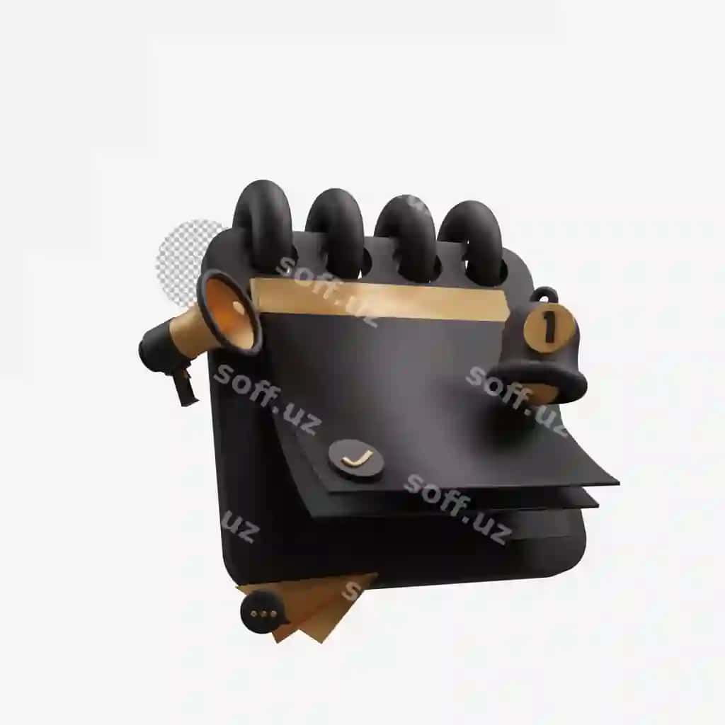 Black Friday 3D renderlangan taqvim zil eslatmasi bilan | Black friday 3d rendering calendar with bell notification reminder