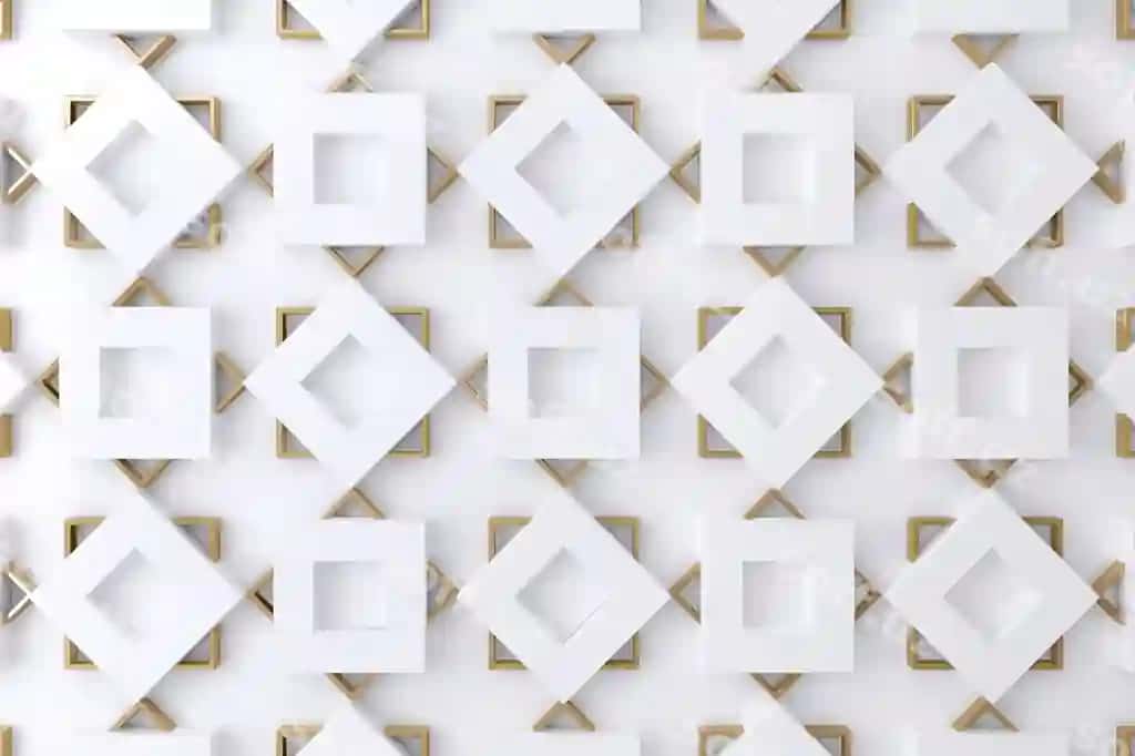 Oq altin kvadrat shakl 3D devor foni divarnaqsh foni | White gold square shape 3d wall background wallpaper backdrop 2