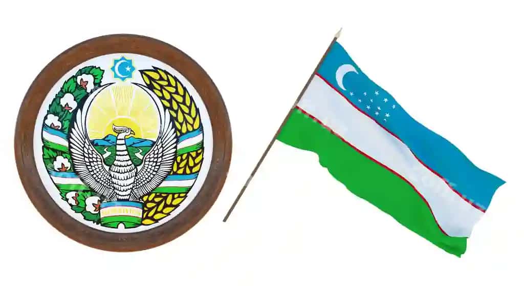 Fon muharrirlari dizaynerlar milliy bayrami 3d illyustratsiya bayrog'i gerb qo'llari o'zbekiston | Background editors designers national holiday 3d illustration flag coat arms uzbekistan