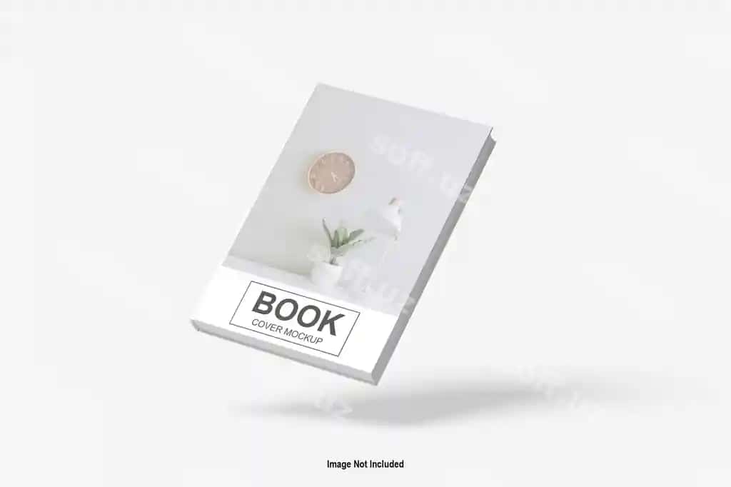 Yaqin rasm kitob qoplashi namunasi ajraltirilgan | Close up book cover mockup isolated