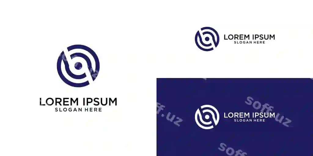 Ijodkor doira halo logotip dizayni unikal konseptsiya bilan premium vektor | Creative circle ring logo design with unique concept premium vector