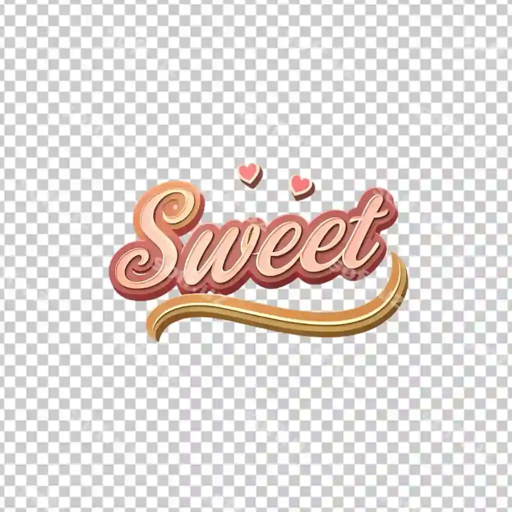 Dekorativ 3D shirin matn grafika | Decorative 3d sweet text graphic