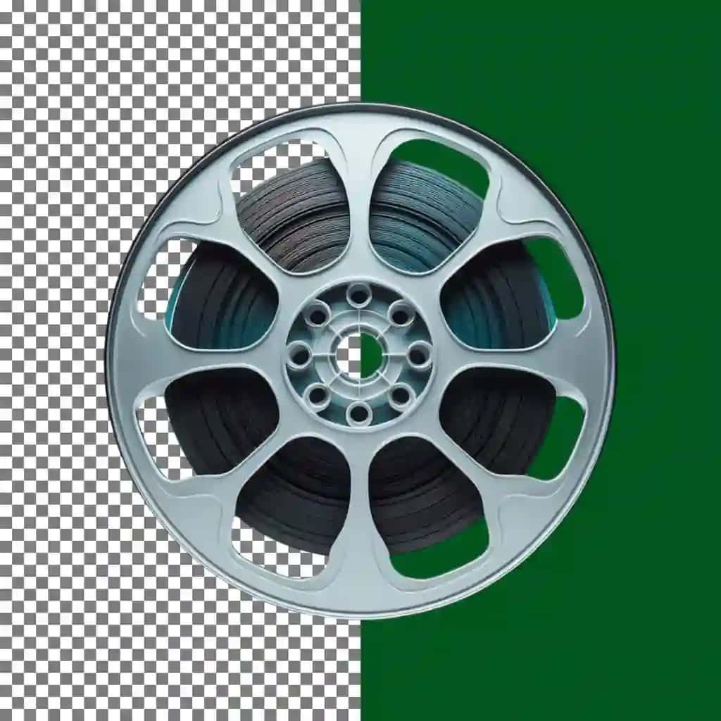 Vintage kinematografik plyonkali lenta shaffof fon png psd | Vintage cinematic film reel strip transparent background png psd