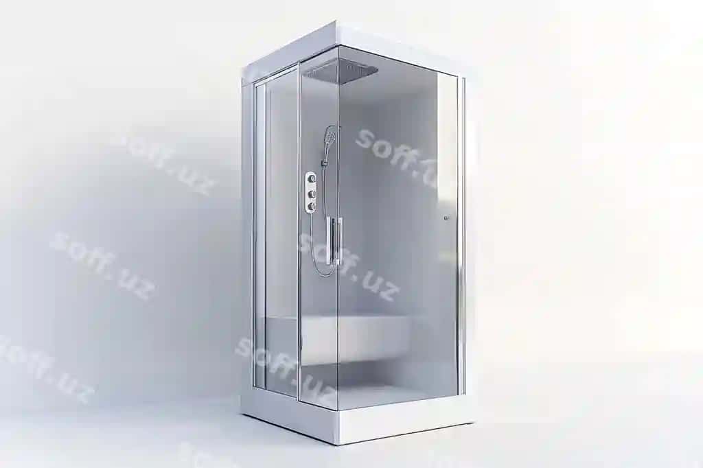 Duv kabina ajraltirilgan oq orqa fonda 3d illustratsiya CG render | Shower cabin isolated white background 3d illustration cg render