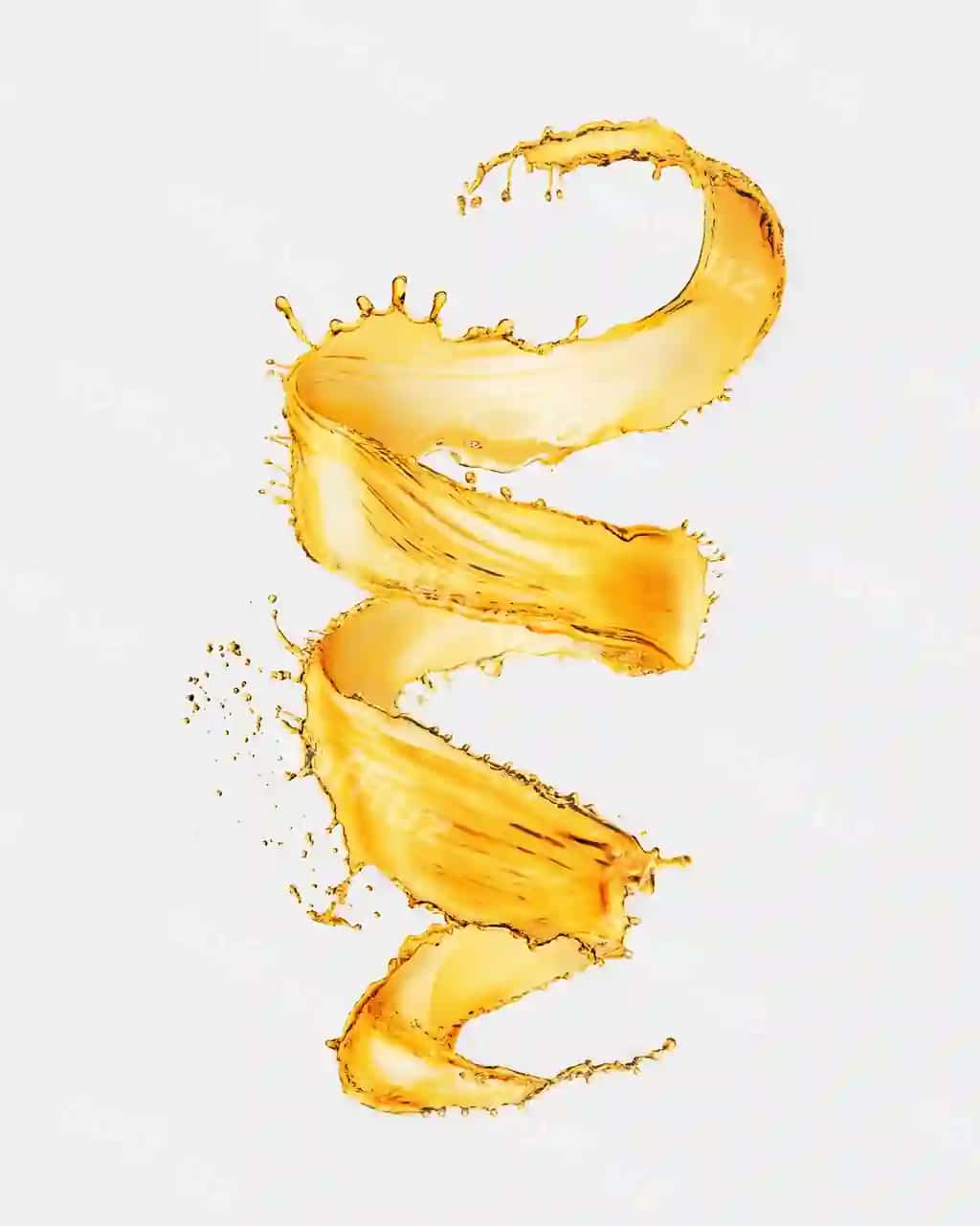Sariq tomchilik spiral formasi ajraltirilgan oq fonda | Yellow splash form spiral isolated white background