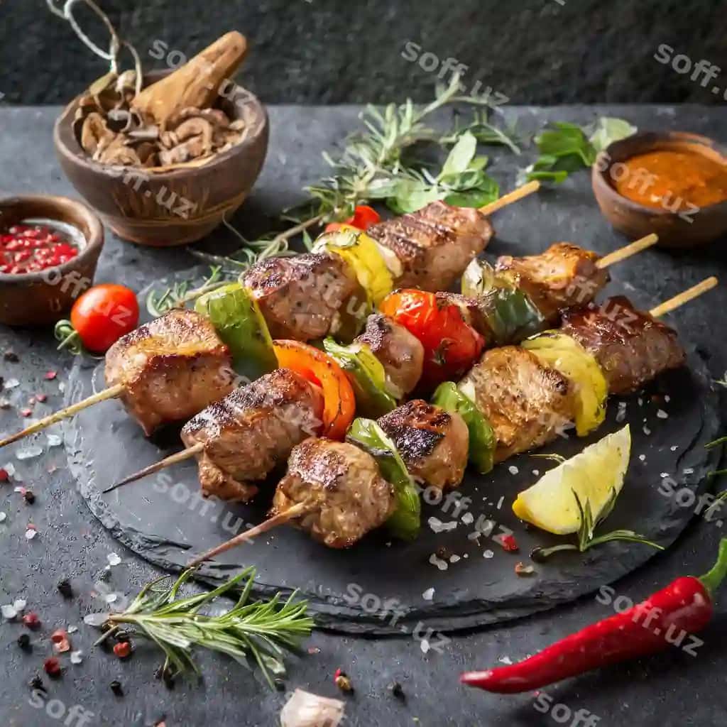 O'zida turlicha ovqatlar bo'lgan joylik ovqat | Plate food with variety food it 2